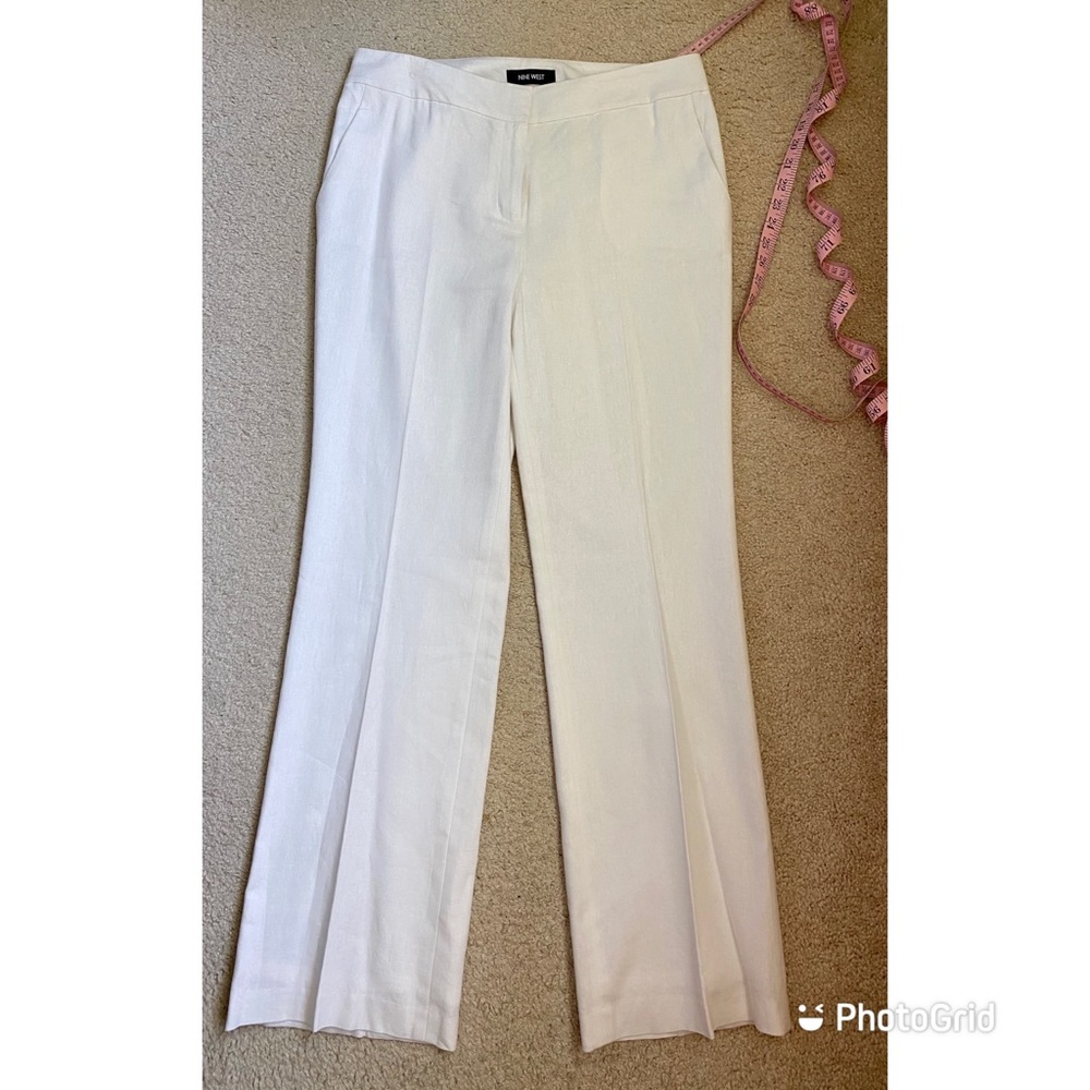 Nine West linen straight leg classic trousers